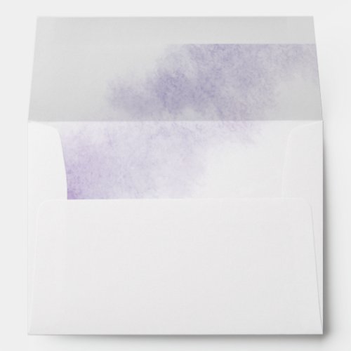 Watercolor Wash  Purple Monogram Wedding Envelope