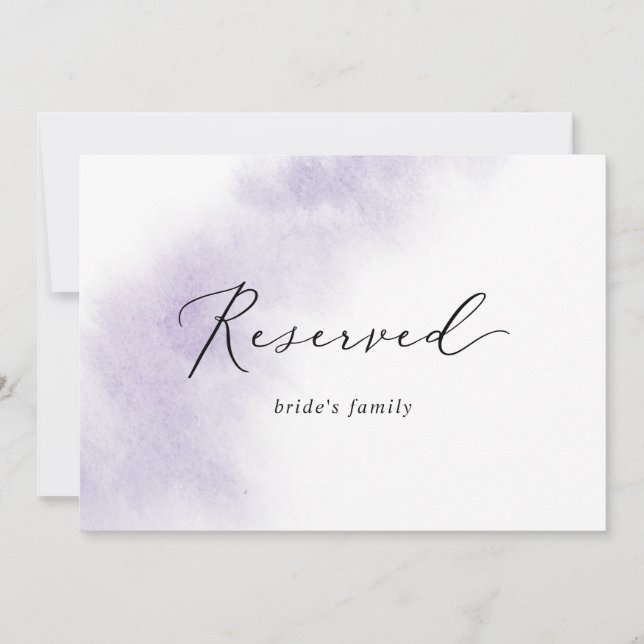 Watercolor Wash | Purple Reserved Sign (Front)