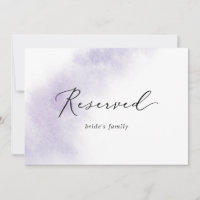Watercolor Wash | Purple Reserved Sign