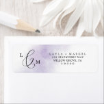 Watercolor Wash | Purple Return Address Label<br><div class="desc">These watercolor wash purple return address labels are perfect for a modern wedding. The simple and classic design features a splash of pastel lavender purple water color with minimalist elegant style. These labels can be used for a wedding, bridal shower, special event or any time you need a personal address...</div>