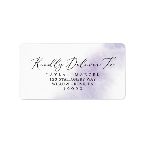 Watercolor Wash  Purple RSVP Address Labels