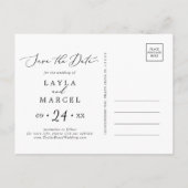 Watercolor Wash | Purple Save the Date Postcard (Back)
