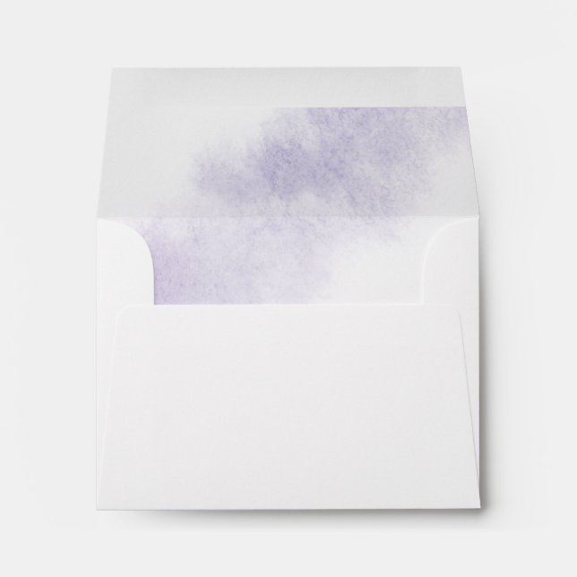 Watercolor Wash | Purple Self-Addressed RSVP Envelope (Back (Bottom))