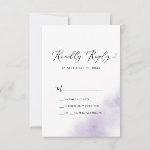 Watercolor Wash Purple Simple RSVP Card