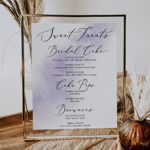 Watercolor Wash Purple Sweet Treats Brownie Sign