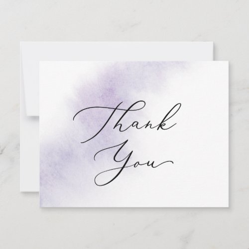 Watercolor Wash  Purple Thank You Card