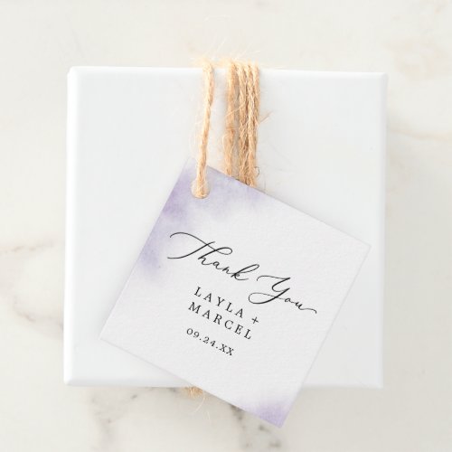 Watercolor Wash  Purple Thank You Favor Tags