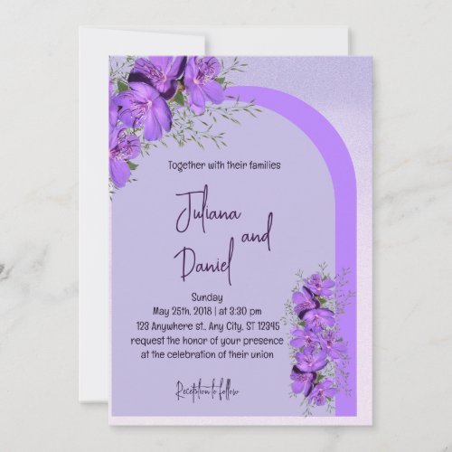 Watercolor Wash  Purple The Wedding Invitation