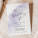 Watercolor Wash | Purple The Wedding Of Invitation<br><div class="desc">This watercolor wash purple wedding invitation is perfect for a modern wedding. The simple and classic design features a splash of pastel lavender purple water color with minimalist elegant style.</div>