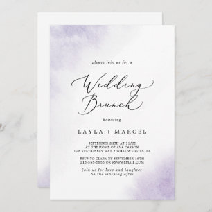 Watercolor Wash Purple Wedding Brunch Invitation