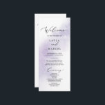 Watercolor Wash | Purple Wedding Program<br><div class="desc">This watercolor wash purple wedding program is perfect for a modern wedding. The simple and classic design features a splash of pastel lavender purple water color with minimalist elegant style. Include the name of the bride and groom, the wedding date and location, thank you message, order of service, wedding party...</div>