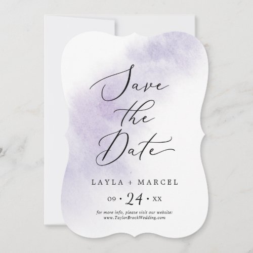Watercolor Wash  Purple Wedding Save The Date