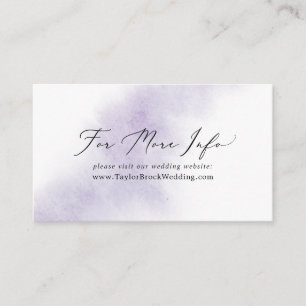 Watercolor Wash Purple Wedding Website Enclosure Card