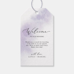 Watercolor Wash | Purple Wedding Welcome Gift Tags