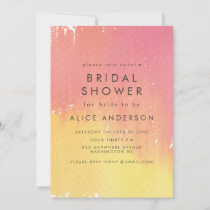 Watercolor Wash Sunset Bridal Shower Invite