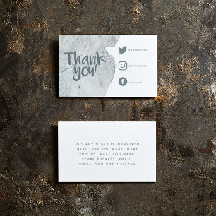 Watercolor wash thank you Social Links insert Card