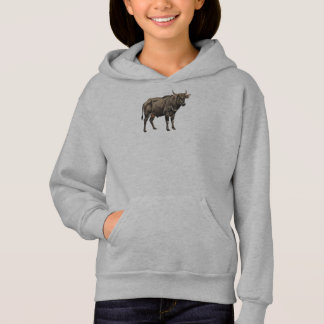 Watercolor Water Buffalo Illustration Hoodie