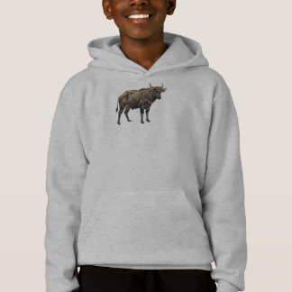Watercolor Water Buffalo Illustration Hoodie