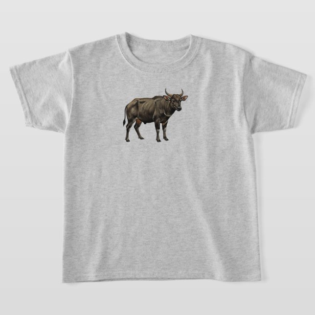Watercolor Water Buffalo Illustration T-Shirt (Laydown)
