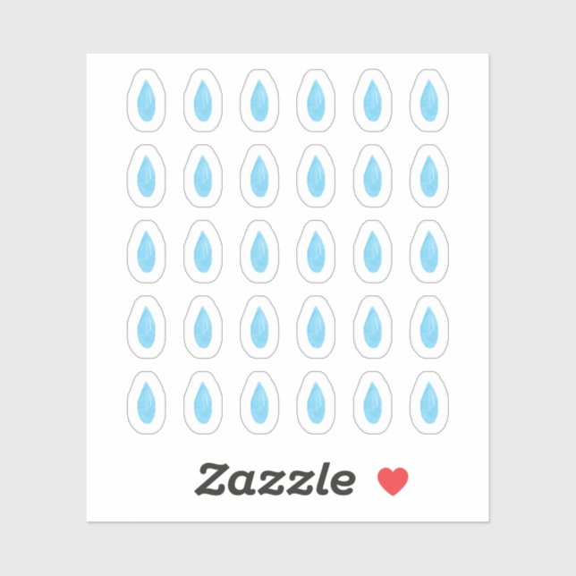 Watercolor Water Droplet Planner Stickers (Sheet)