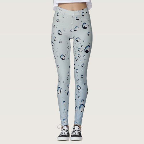 Watercolor Water Drops Leggings Designig