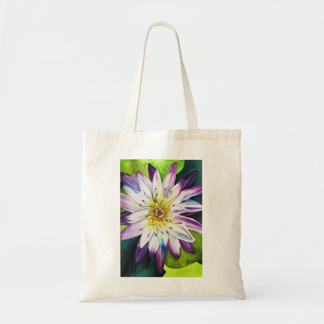 Watercolor water lilies fine art tote bag (Front)