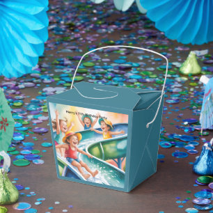 Watercolor Water Slide Kids Age Birthday Party Favor Boxes