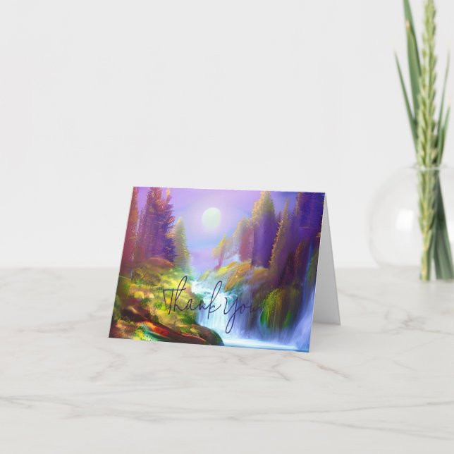Watercolor waterfall customizable card (Front)