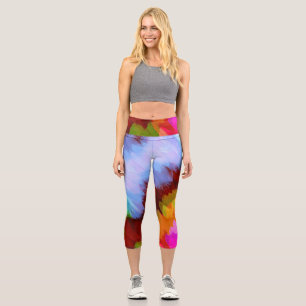 Watercolor waterfall, nature 2 capri leggings