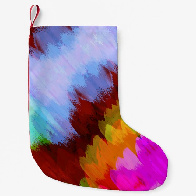 Watercolor waterfall, nature 2 small christmas stocking (Front)