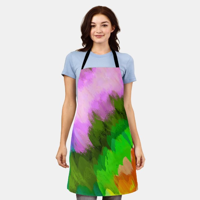 Watercolor waterfall, nature apron (Worn)