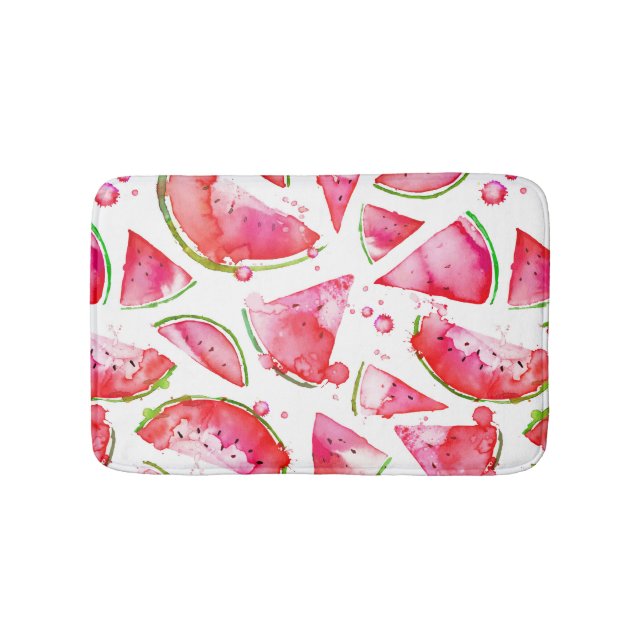 Watercolor Watermelon 1 Bath Mat (Front)
