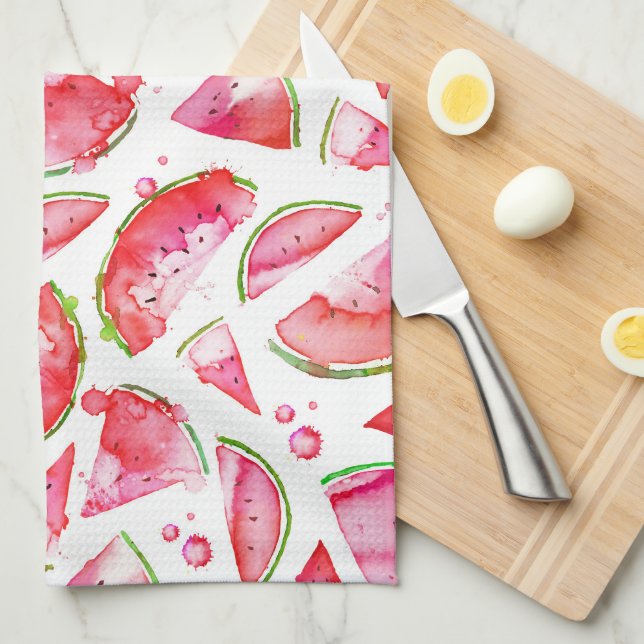 Watercolor Watermelon 1 Kitchen Towel (Quarter Fold)