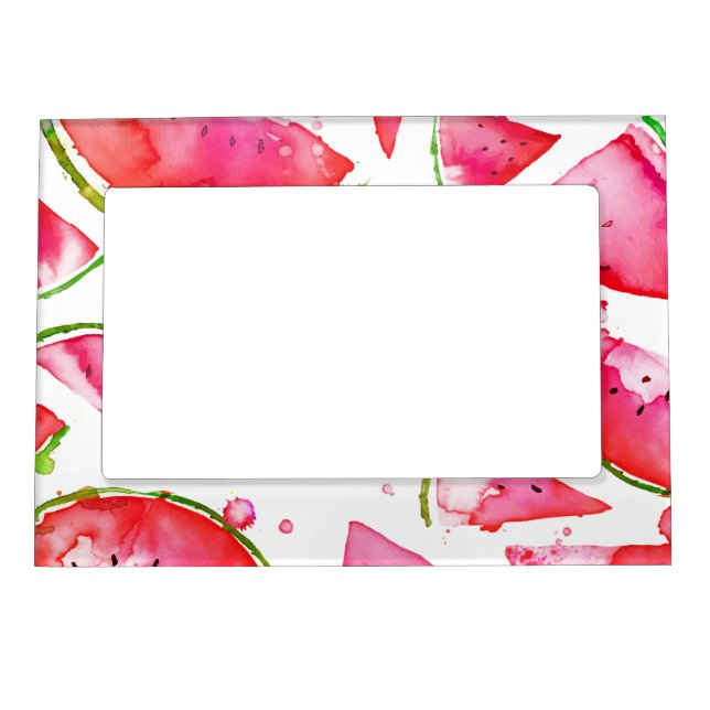 Watercolor Watermelon 1 Magnetic Frame (Front)