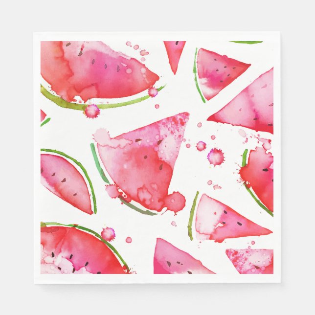 Watercolor Watermelon 1 Napkins (Front)
