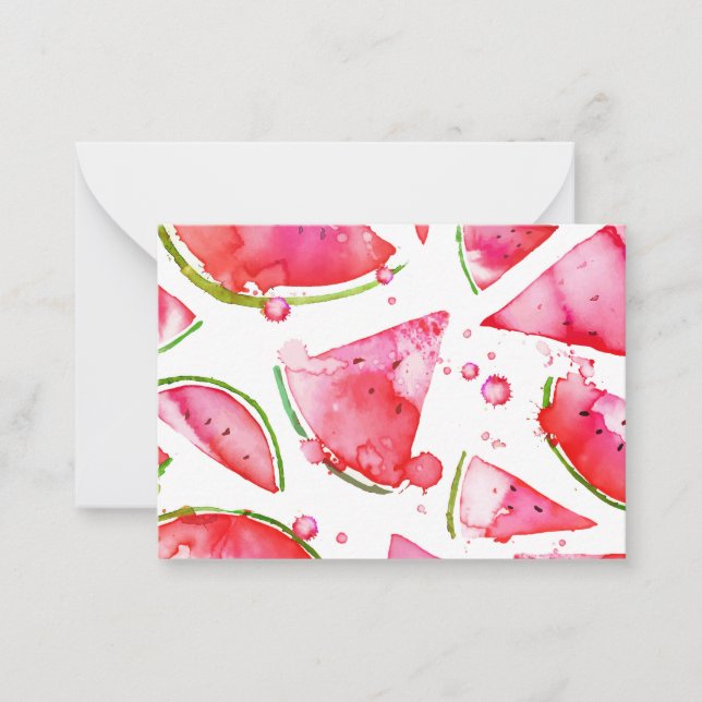 Watercolor Watermelon 1 Note Card (Front)