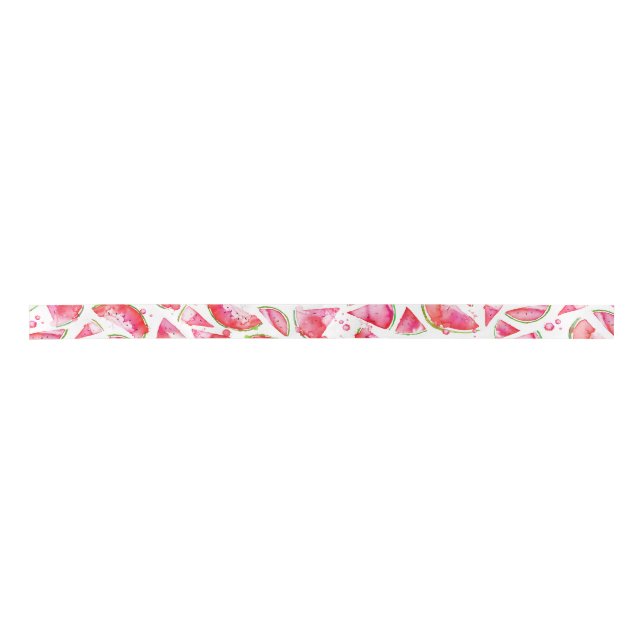 Watercolor Watermelon 1 Satin Ribbon (Front)