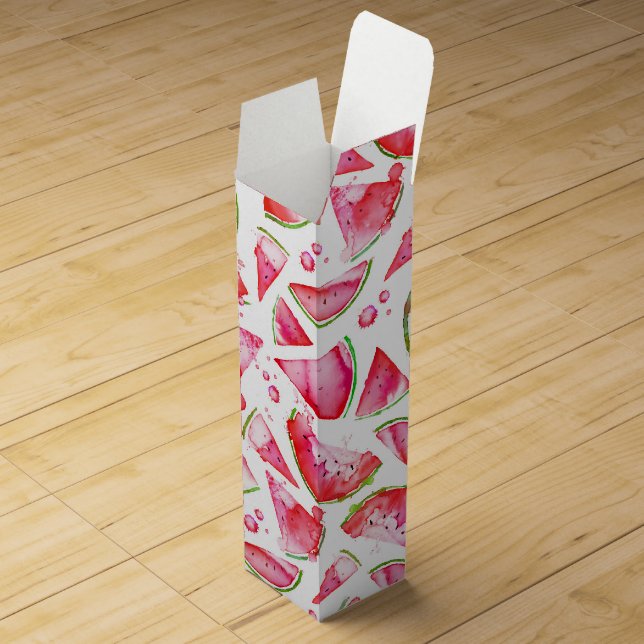 Watercolor Watermelon 1 Wine Box (Opened)