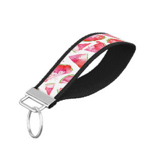Watercolor Watermelon 1 Wrist Keychain