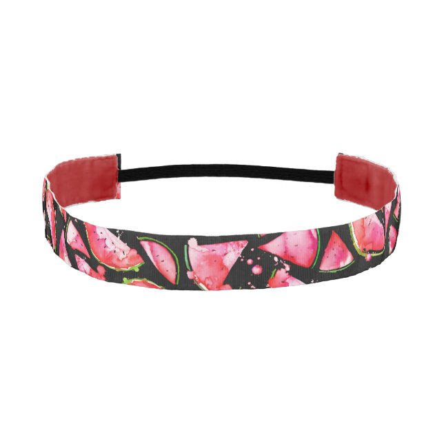 Watercolor Watermelon 2 Athletic Headband (Front)