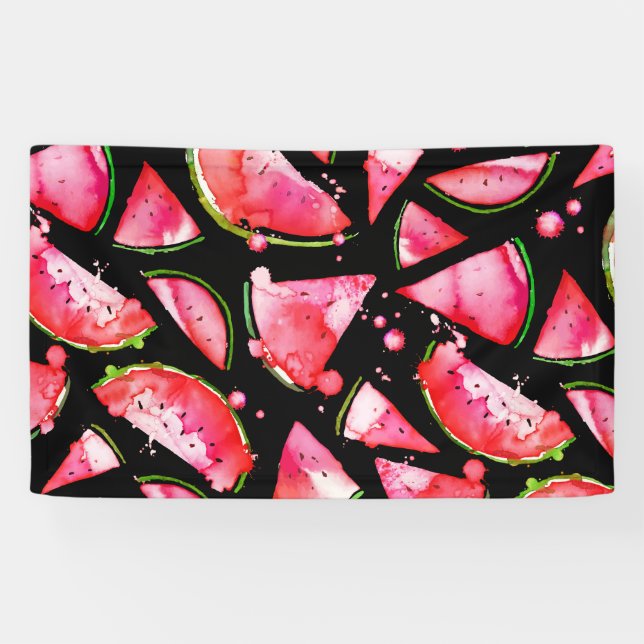 Watercolor Watermelon 2 Banner (Horizontal)