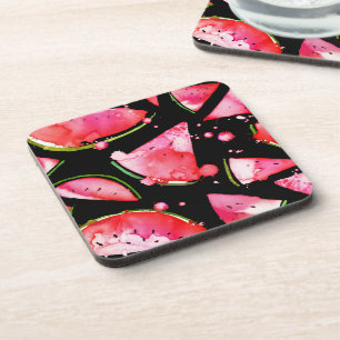 Watercolor Watermelon 2 Beverage Coaster