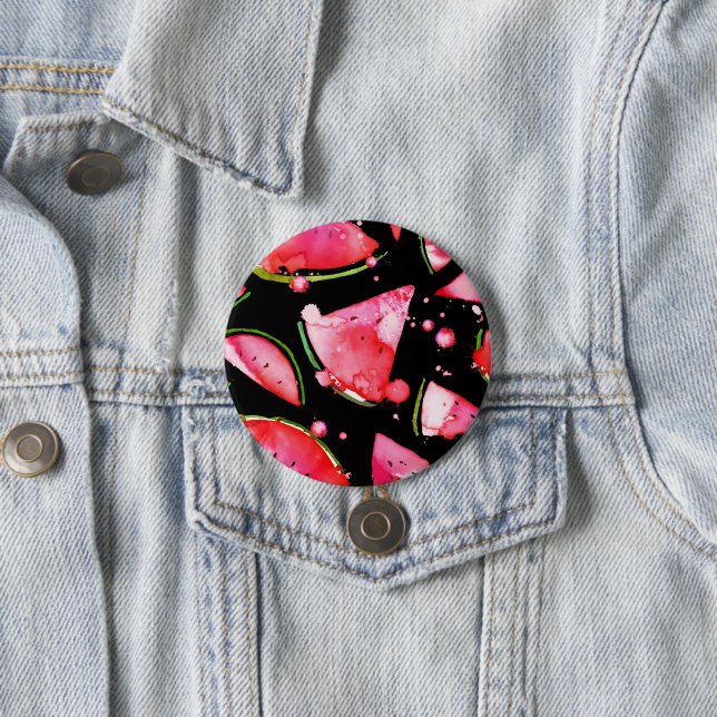 Watercolor Watermelon 2 Button (In Situ)