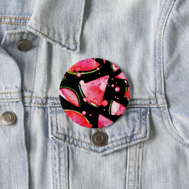 Watercolor Watermelon 2 Button (In Situ)