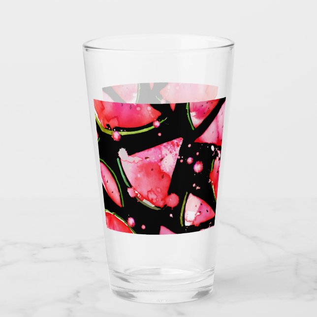 Watercolor Watermelon 2 Glass (Front)