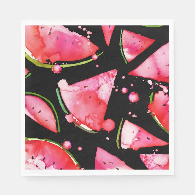Watercolor Watermelon 2 Napkins (Front)