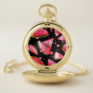 Watercolor Watermelon 2 Pocket Watch