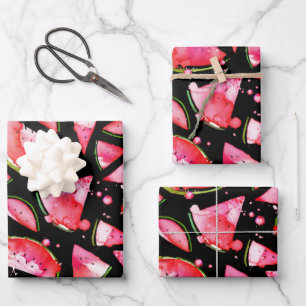 Watercolor Watermelon 2 Wrapping Paper Sheets