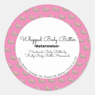 Watercolor Watermelon Bath Branding Packaging Classic Round Sticker