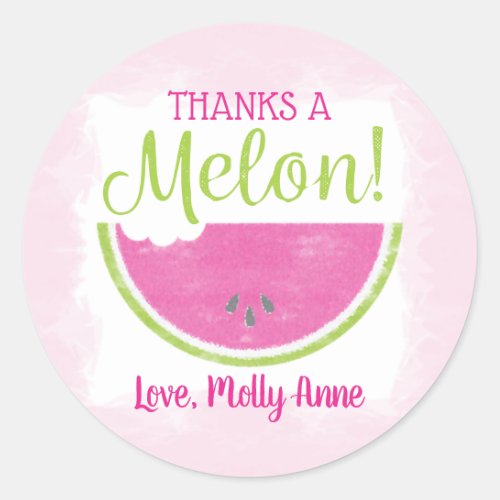 Watercolor Watermelon Birthday Thank You Sticker